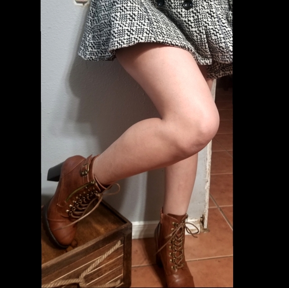 🚨Last ones 6, 6.5🚨Danny Faux -leather lace up combat motorcycle boots - Picture 3 of 6